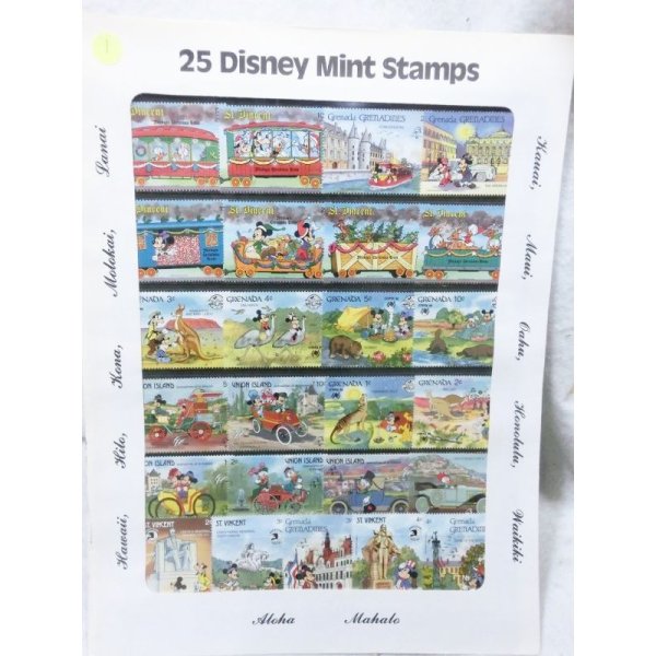 画像1: 25 Disney Mint Stamps ディズニー25周年記念切手(1) (1)