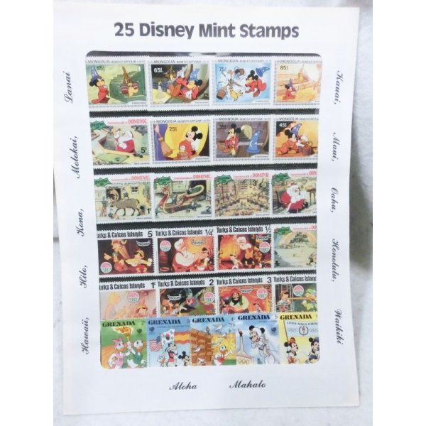 画像1: 25 Disney Mint Stamps ディズニー25周年記念切手(2) (1)