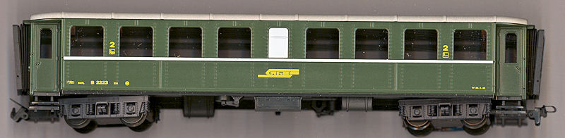 画像: STL 2202-3 RhB Personenwagen 2. Klasse 2223 grun 4-achser